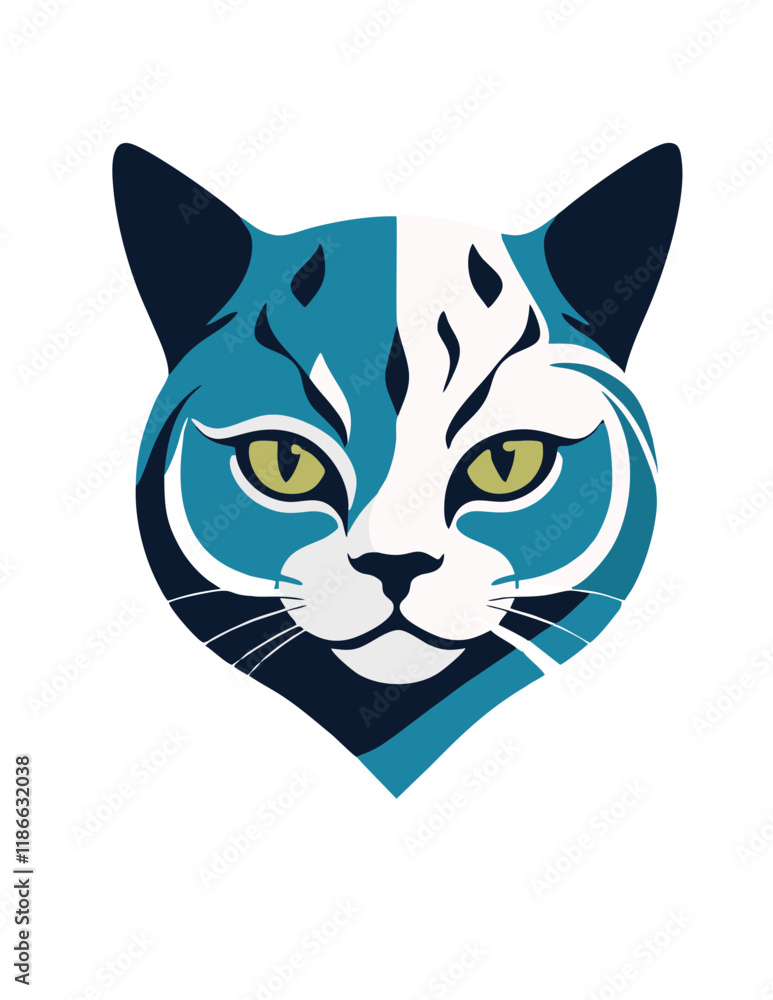 Fototapeta premium very scary cat head logo