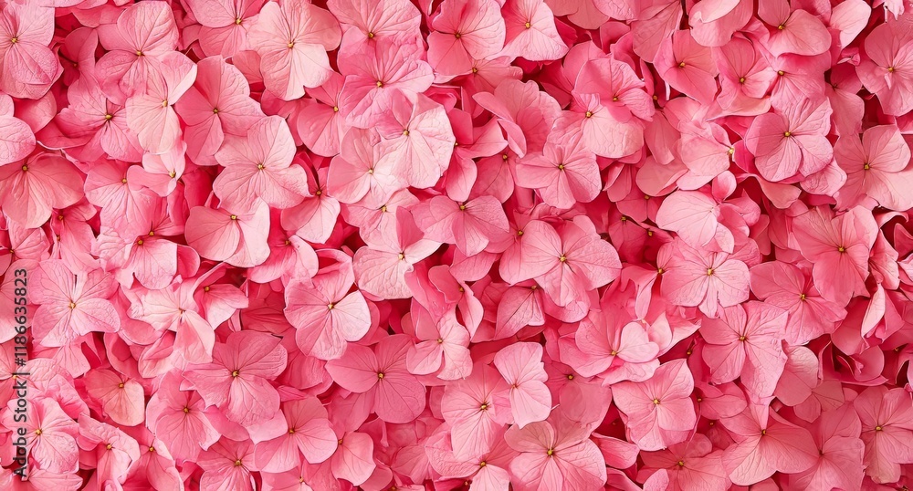 Obraz premium A scene of countless pink flowers blossoming in a heavenly garden, forming a lovely spring wallpaper with a floral design.