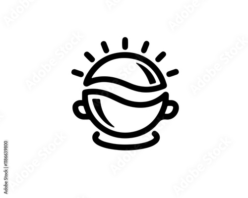 Sun Head drink morning Think Logo icon