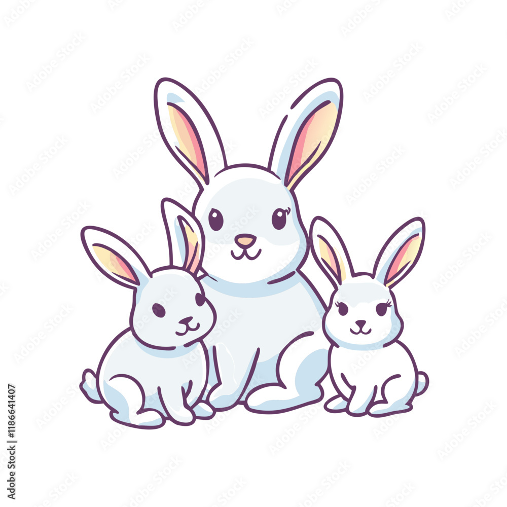 bunny family vector icon, easter vector illustration - simple illustration of bunny family perfect for logos, and easter-themed designs. bunny family vector icon, easter vector illustration - simple illustration of bunny family perfect for logos, and easter-themed designs.
