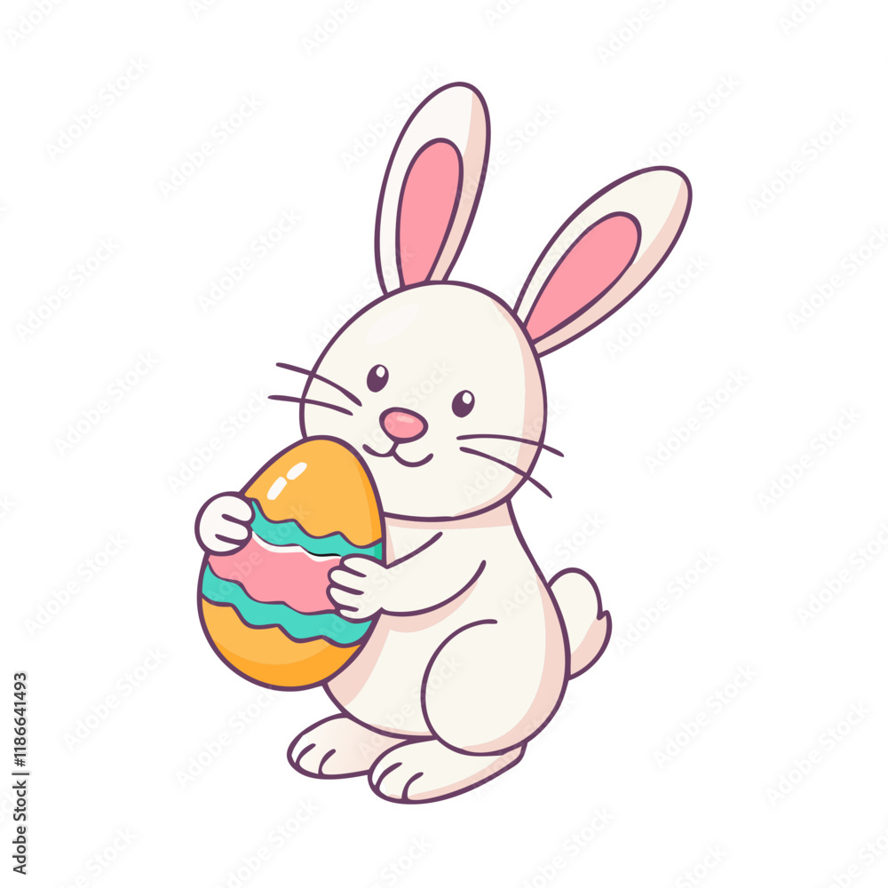 bunny holding an egg vector icon, easter vector illustration - simple illustration of bunny holding an egg perfect for logos, and easter-themed designs. bunny holding an egg vector icon, easter vector illustration - simple illustration of bunny holding an egg perfect for logos, and easter-themed designs.