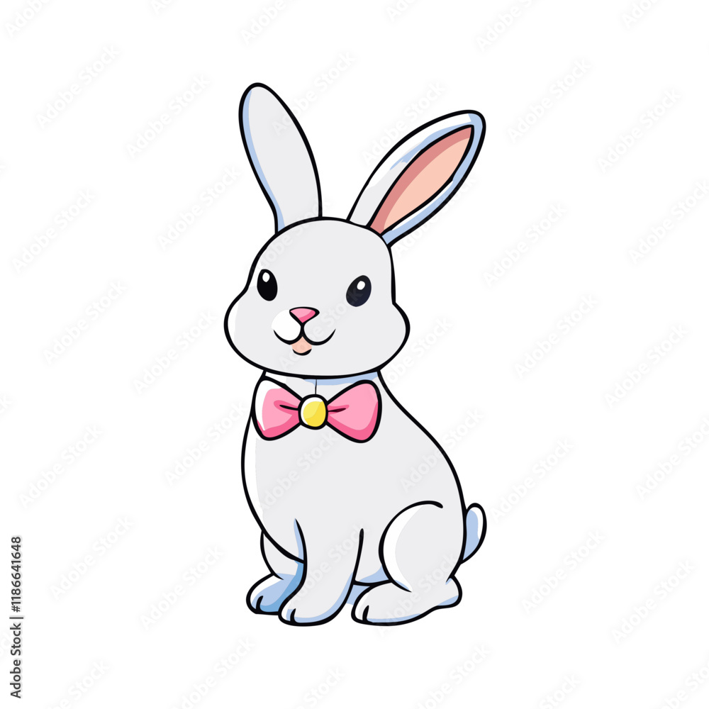 bunny with bow tie vector icon, easter vector illustration - simple illustration of bunny with bow tie perfect for logos, and easter-themed designs. bunny with bow tie vector icon, easter vector illustration - simple illustration of bunny with bow tie perfect for logos, and easter-themed designs.