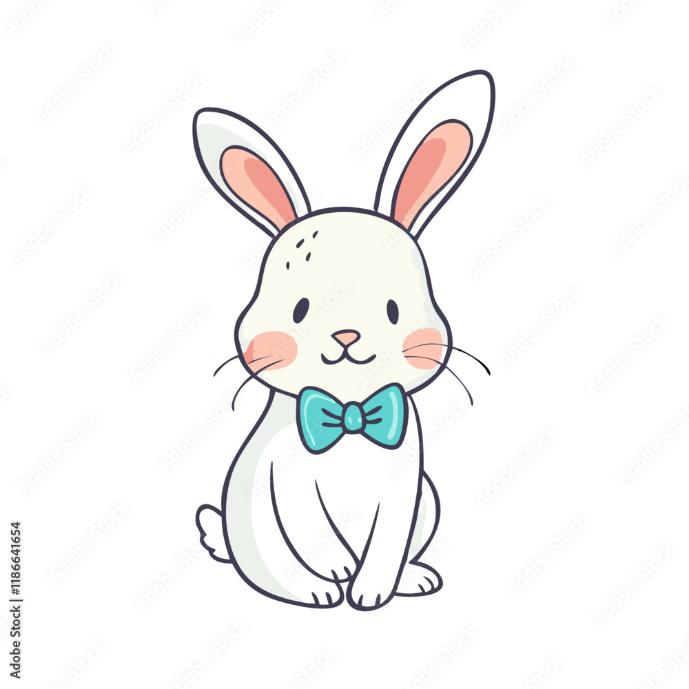 bunny with bow tie vector icon, easter vector illustration - simple illustration of bunny with bow tie perfect for logos, and easter-themed designs. bunny with bow tie vector icon, easter vector illustration - simple illustration of bunny with bow tie perfect for logos, and easter-themed designs.