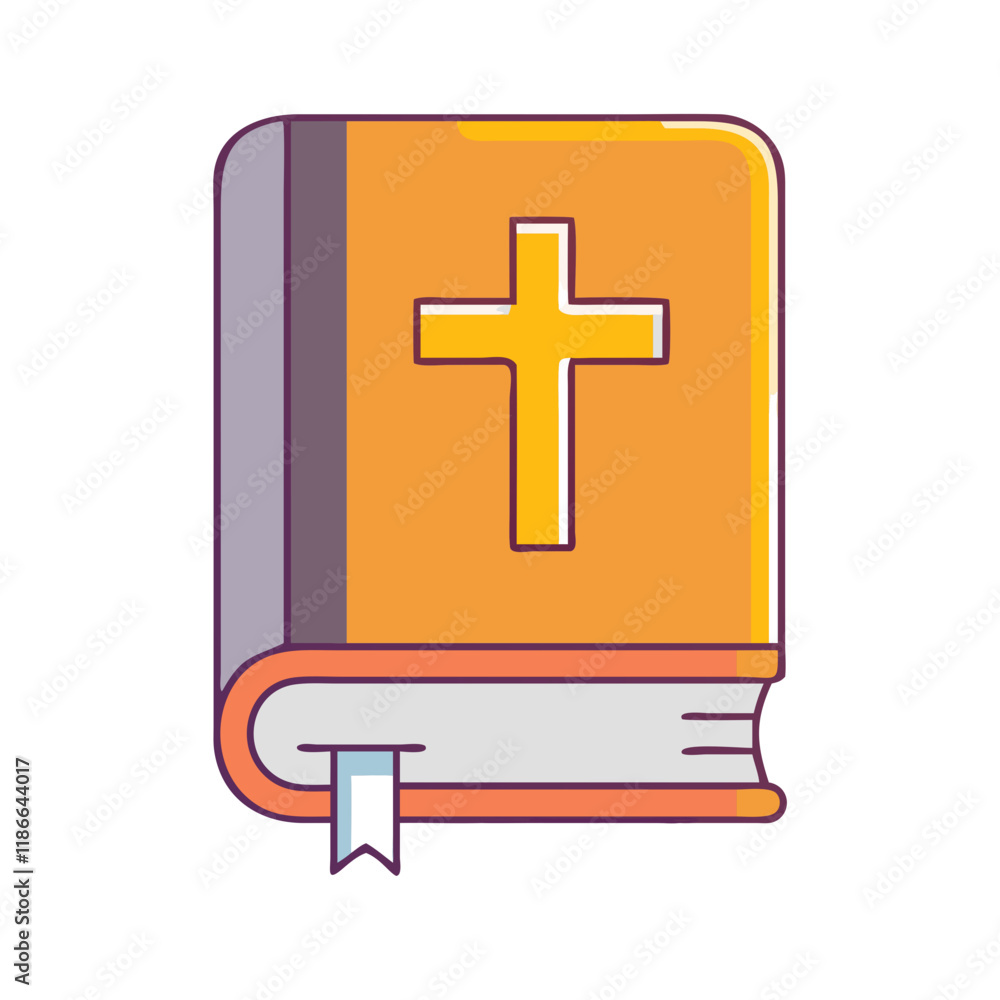 Obraz premium holy bible vector icon, easter vector illustration - simple illustration of holy bible perfect for logos, and easter-themed designs.