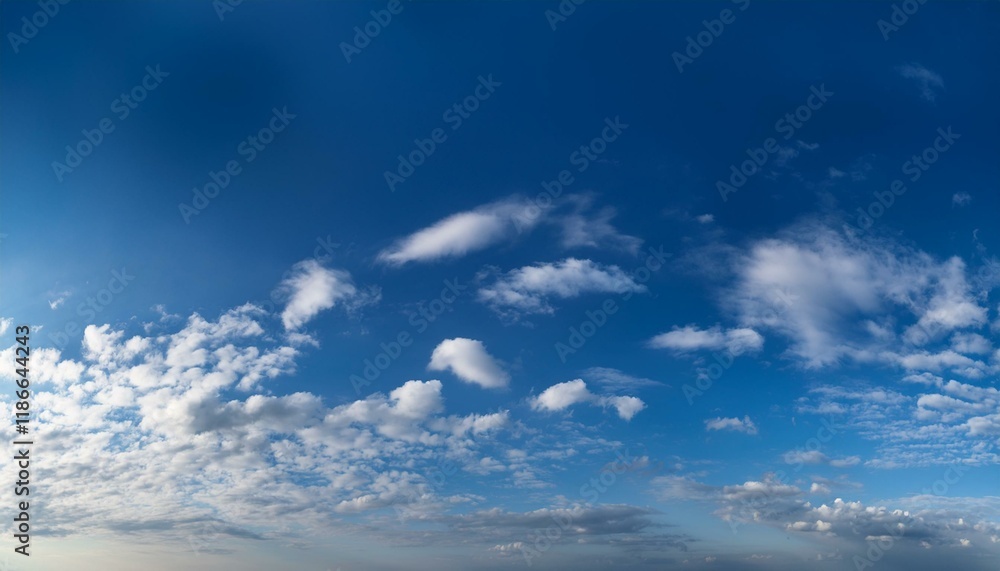 Obraz premium panoramic blue sky history with small white fluffy clouds excessive resolution landscape