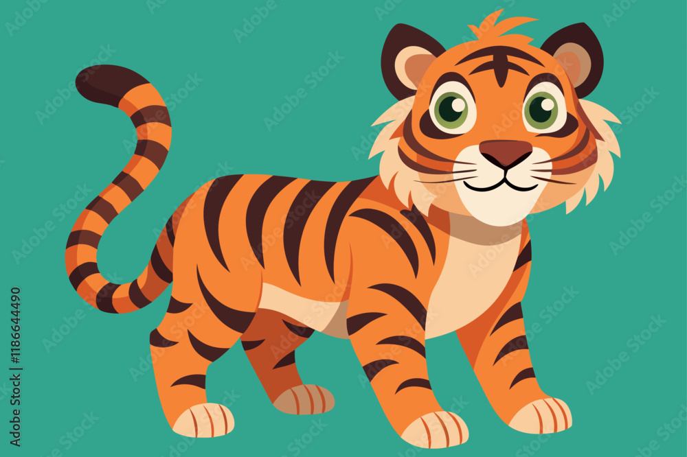 Tiger animal flat vector illustration Tiger animal flat vector illustration