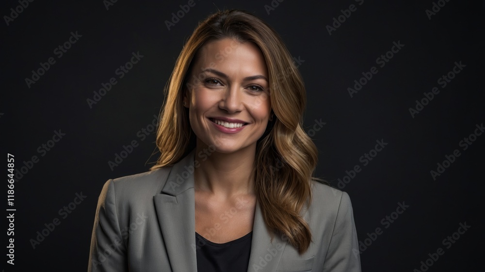 Confident business woman smiling Confident business woman smiling
