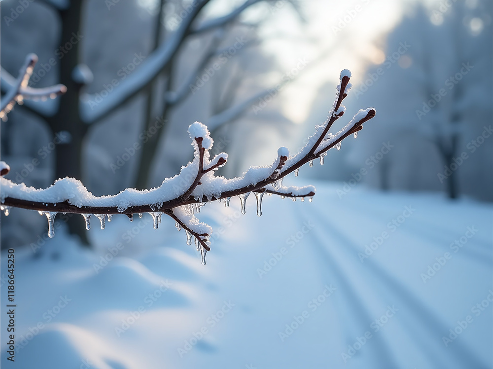 Frozen Tree Branch In Winter Landscape With Soft Focus And Shallow Depth Of Field, Capturing Delicate Winter Details. 00003 Frozen Tree Branch In Winter Landscape With Soft Focus And Shallow Depth Of Field, Capturing Delicate Winter Details. 00003