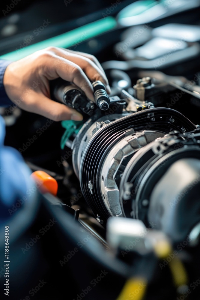 custom made wallpaper toronto digitalA detailed shot of someone tinkering with the mechanics of a vehicle