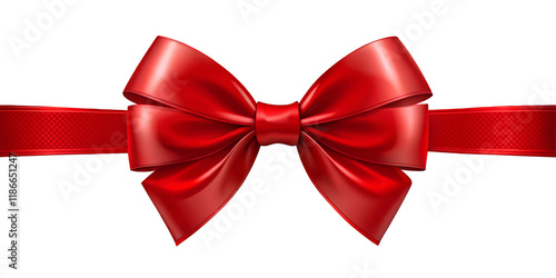 A vibrant red satin bow, perfect for Christmas gifts, holiday decorations, or any festive occasion photo