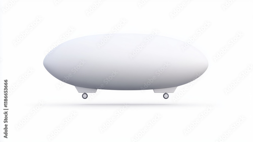 White blimp airship isolated on white background. White blimp airship isolated on white background.