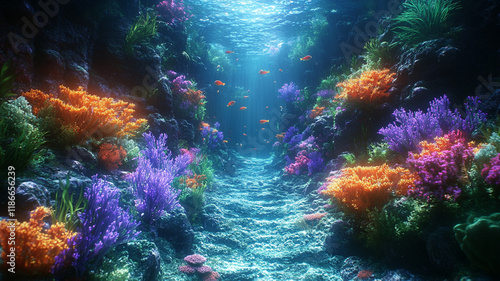 Wallpaper Mural Vibrant Underwater Coral Reef Scene Colorful Fish and Lush Marine Life Torontodigital.ca