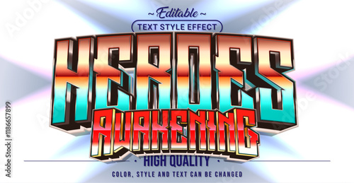 Editable text style effect - Heroes Awakening text style theme.