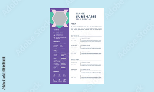 Corporate and professional resume curriculum template design