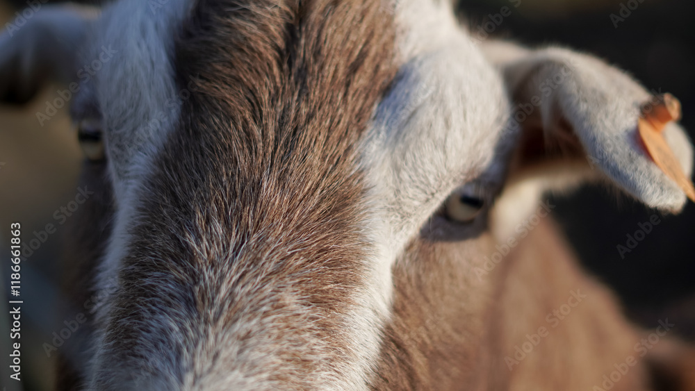 Curious goat resting in a traditional English farm setting, pastoral charm. Curious goat resting in a traditional English farm setting, pastoral charm.