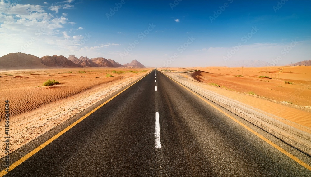 ordinary street in saudi arabia that leads via the desert ordinary street in saudi arabia that leads via the desert