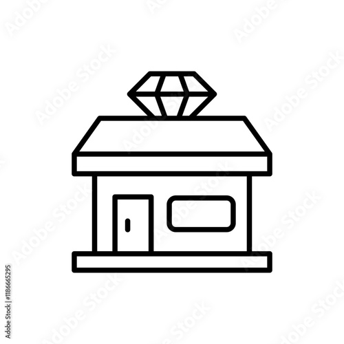 Jewelry store outline icons, minimalist vector illustration ,simple transparent graphic element .Isolated on white background