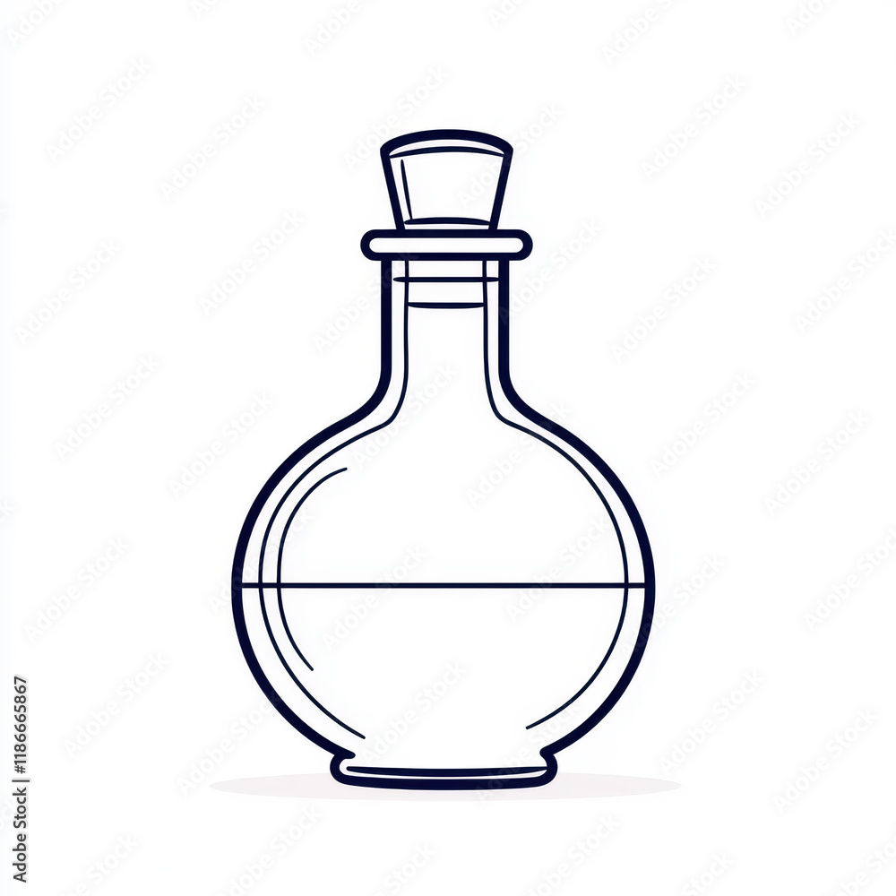 Illustration of a laboratory flask, ideal for chemistry and scientific themes. Illustration of a laboratory flask, ideal for chemistry and scientific themes.