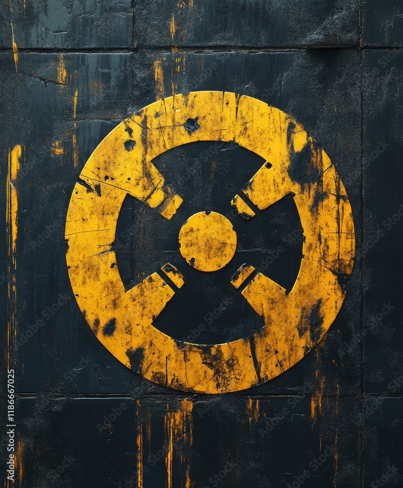 The nuclear symbol is yellow and black The nuclear symbol is yellow and black