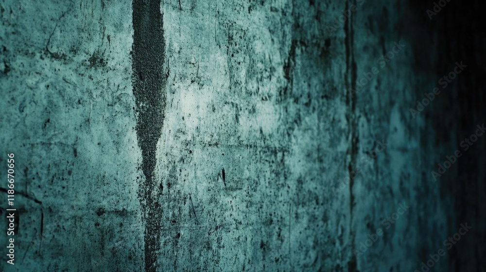 Obraz premium A worn stone wall with a visible crack in its center