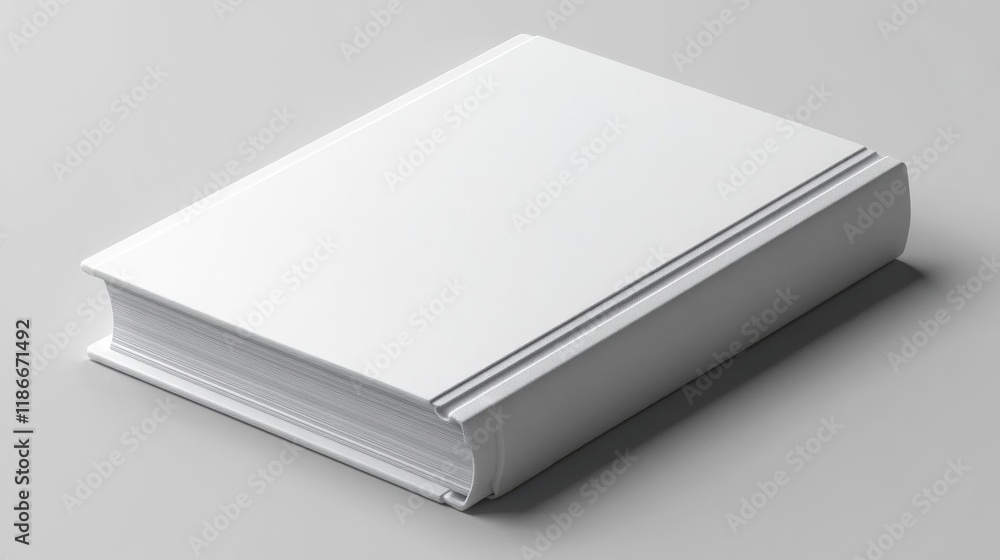 Clean White Blank Book Cover Mockup for Design Presentation Clean White Blank Book Cover Mockup for Design Presentation