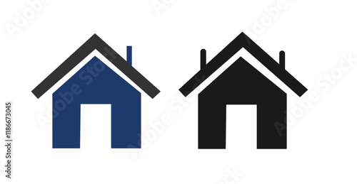 set of home icon on a white background vector illustration.