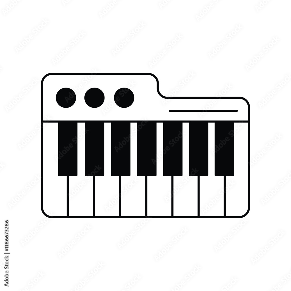 Piano glyph icon with white background vector stock illustration Piano glyph icon with white background vector stock illustration