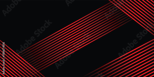 Abstract Red and black vector 3d futuristic tech glow and shinning line simple modern abstract banner. Vector eps 10