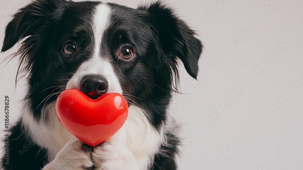 Fototapeta premium Border collie with heart