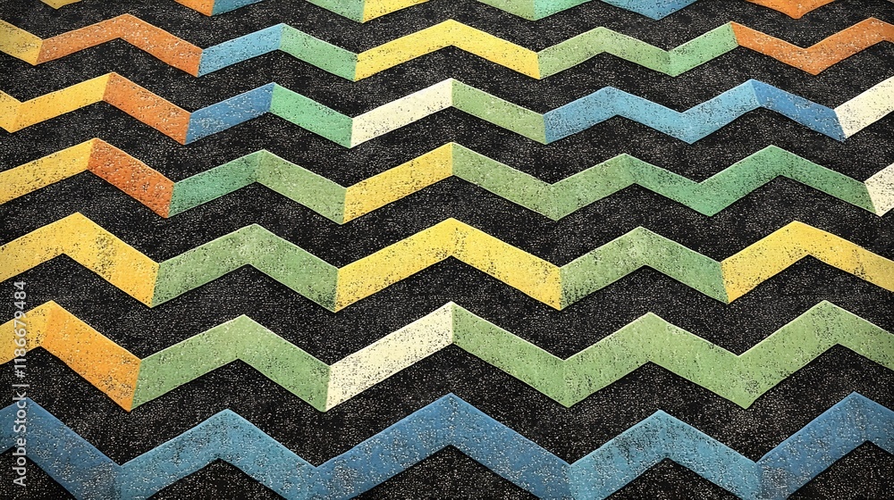 Playful Retro Zigzag Pattern in High Quality and Sharp Focus Playful Retro Zigzag Pattern in High Quality and Sharp Focus
