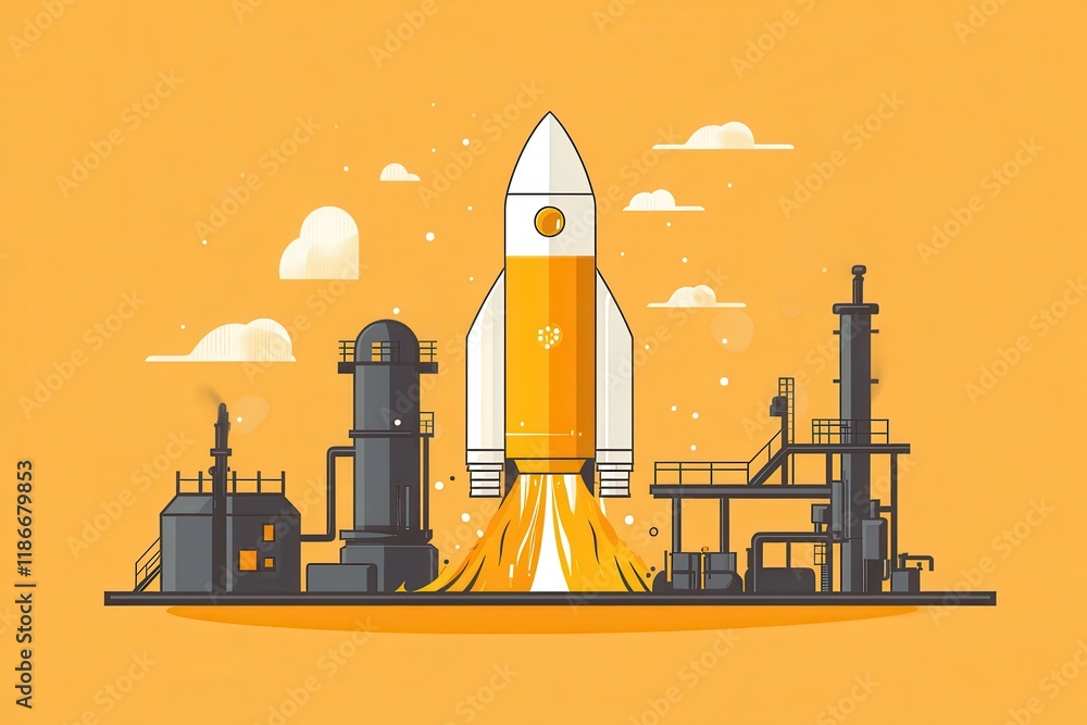 Obraz premium Dynamic Fueling Process Art in Industrial Setting