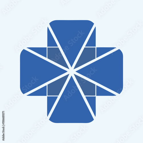 Minimalist Geometric Cross Vector Design. photo