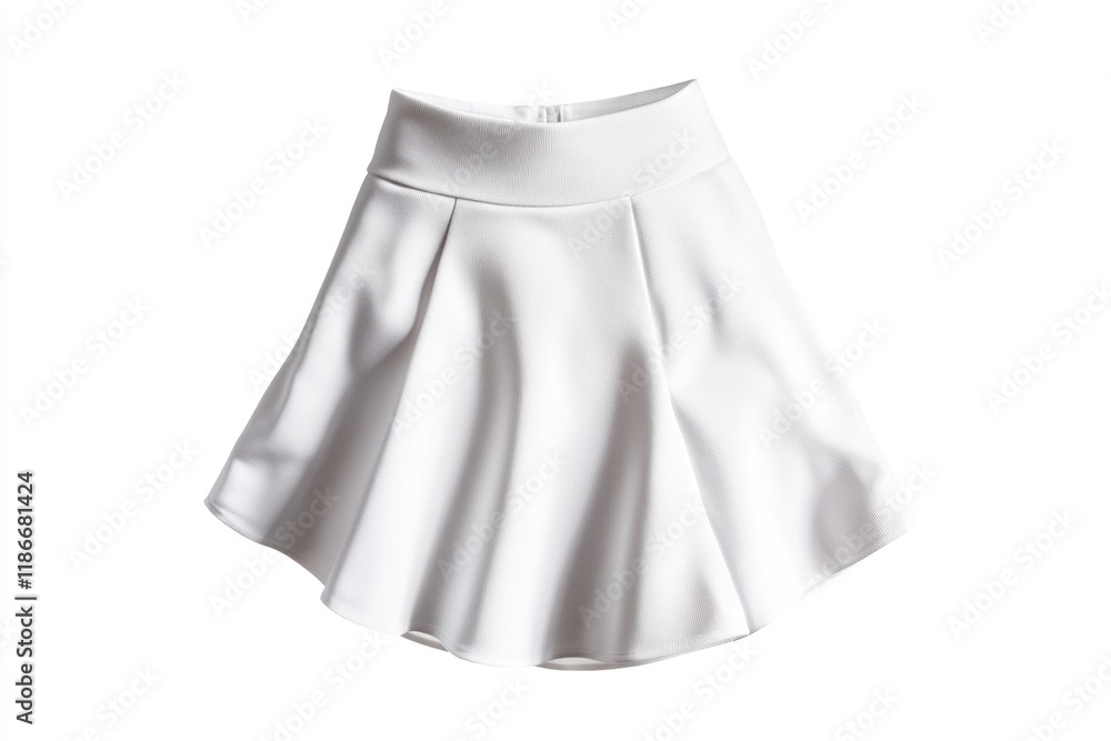 A simple white skirt on a clean white background A simple white skirt on a clean white background