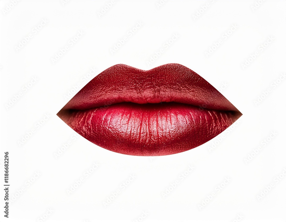 Fototapeta premium red lips isolated on white background