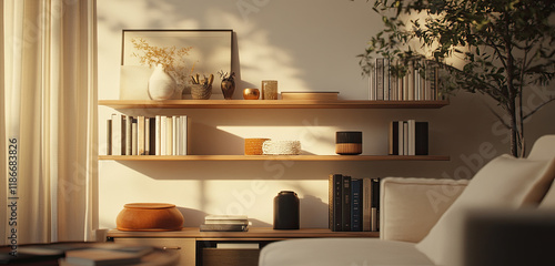 modern living roo m A classic library interior with overflowing bookshelves, a testament to the power of education and the enduring value of literature