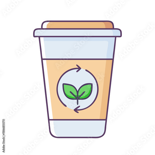 compostable cup vector icon, earth day vector illustration - simple illustration of compostable cup perfect for logos, and earth day-themed designs. photo