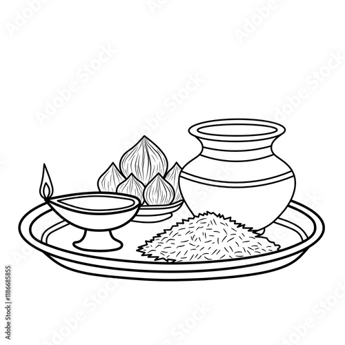 simple line art design for puja tools