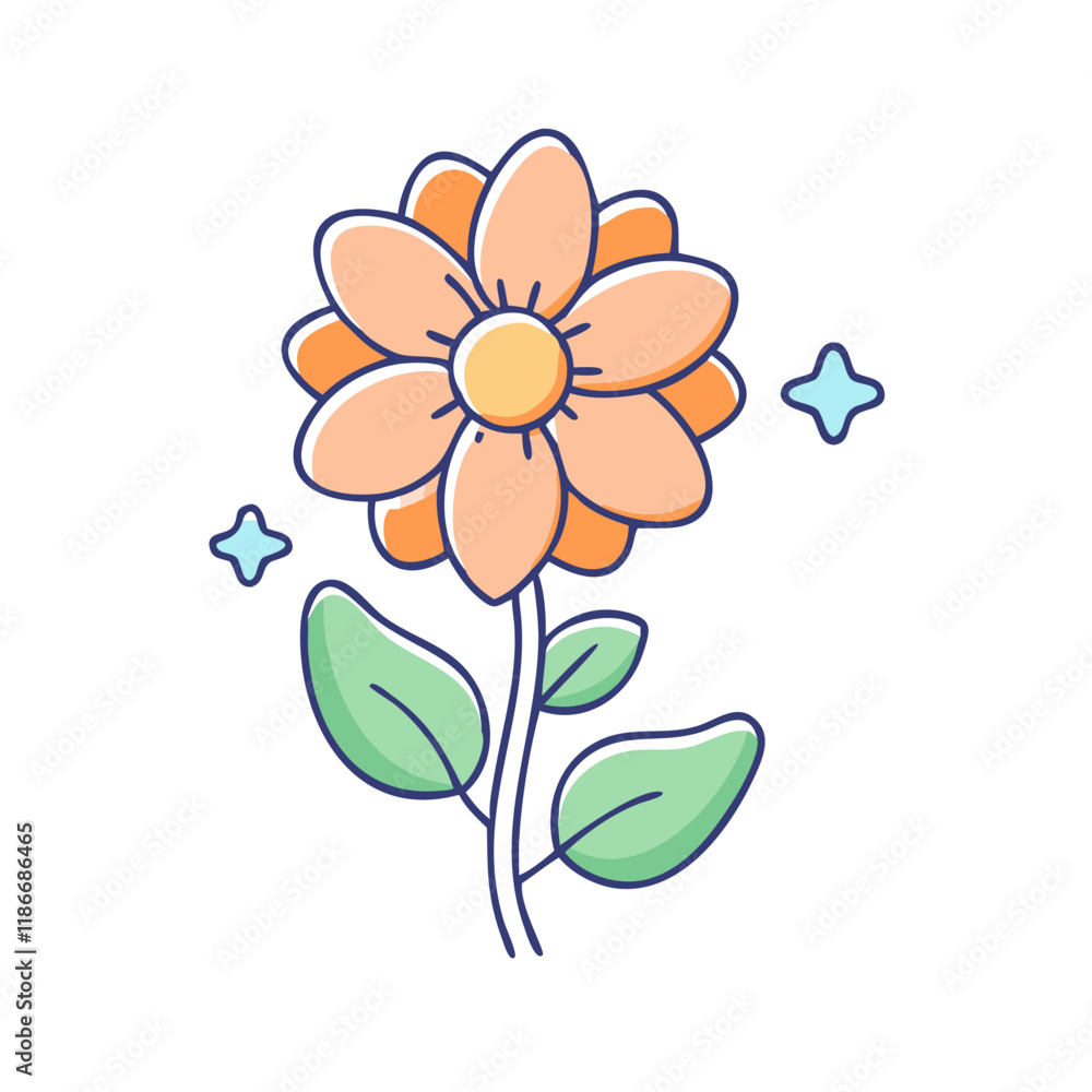 Fototapeta premium flower blooming vector icon, earth day vector illustration - simple illustration of flower blooming perfect for logos, and earth day-themed designs.
