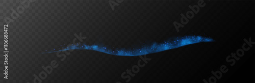  Transparent fog or smoke, blue smog cloud effect, isolated transparent special effect. Vector illustration, fog, vapour, magic haze.