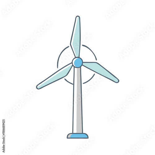 windmill vector icon, earth day vector illustration - simple illustration of windmill perfect for logos, and earth day-themed designs. photo