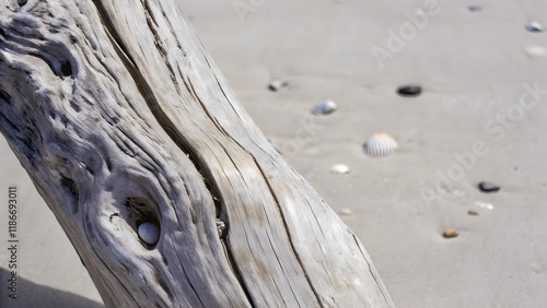 Reclaimed Driftwood Texture with Coastal Vibes photo