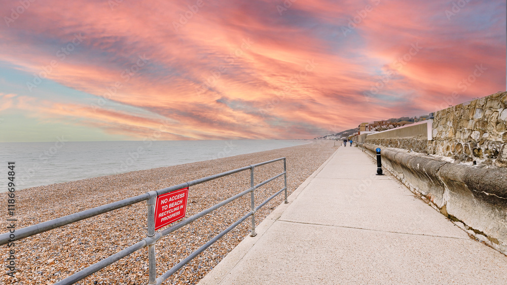 Folkestone beach, in England on winter