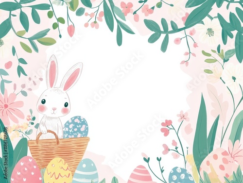 Festive Easter Bunny with Colorful Chocolate Eggs