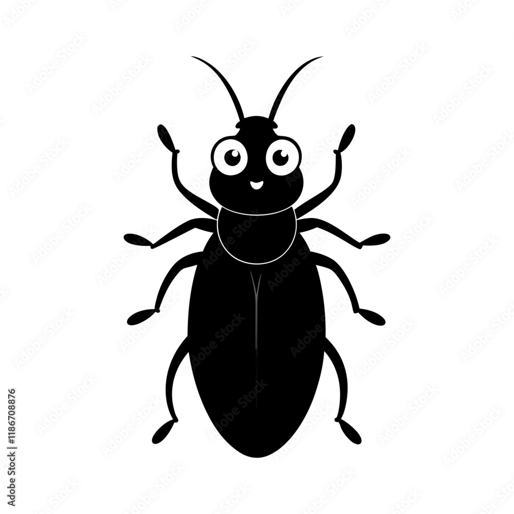 Fototapeta premium Beetle cartoon vector silhouette