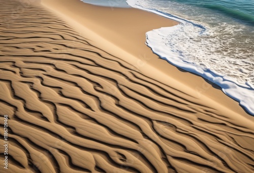 macro shot intricate unique sand patterns showcasing diverse natural designs created wind water erosion, beach, textures, micro, colors, surfaces, dunes photo