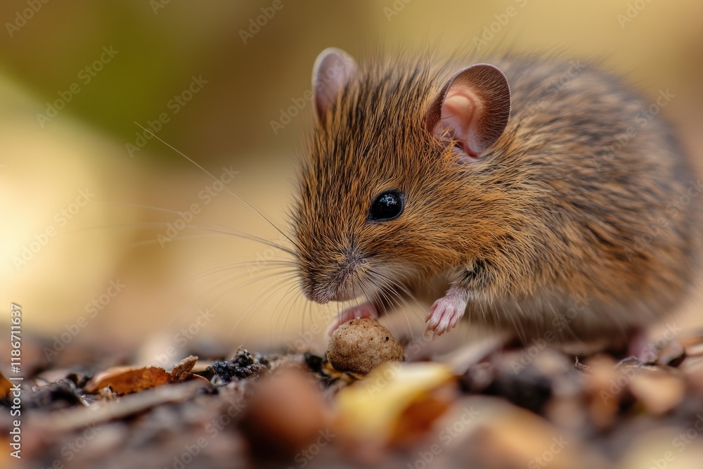 A mouse enjoying a snack on the ground A mouse enjoying a snack on the ground