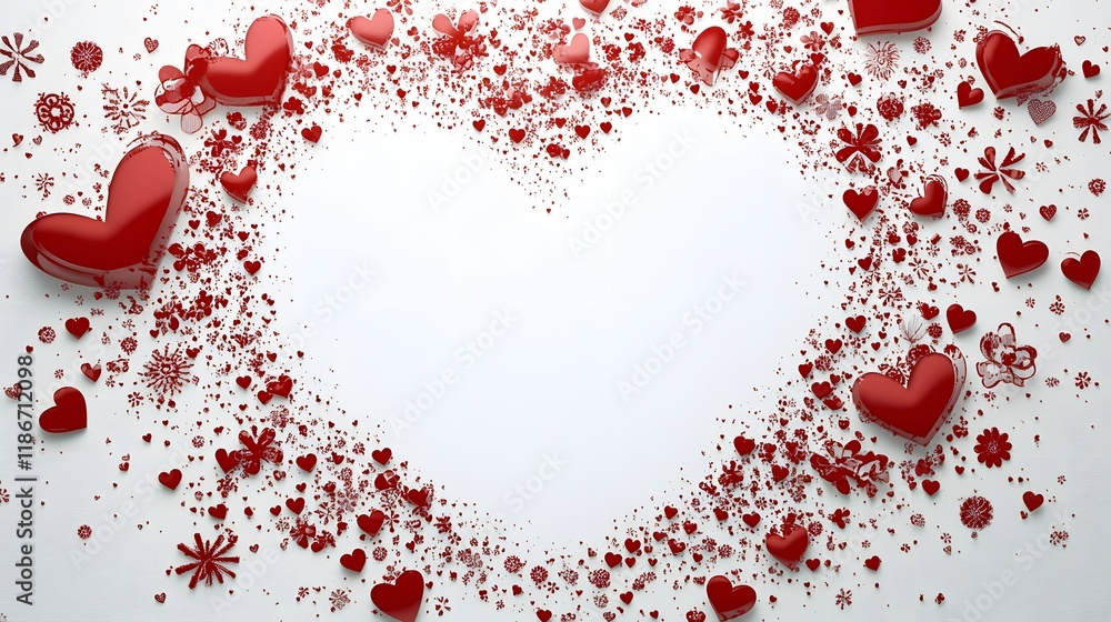 Detailed Floral Heart Wreath for Valentine's Day Detailed Floral Heart Wreath for Valentine's Day