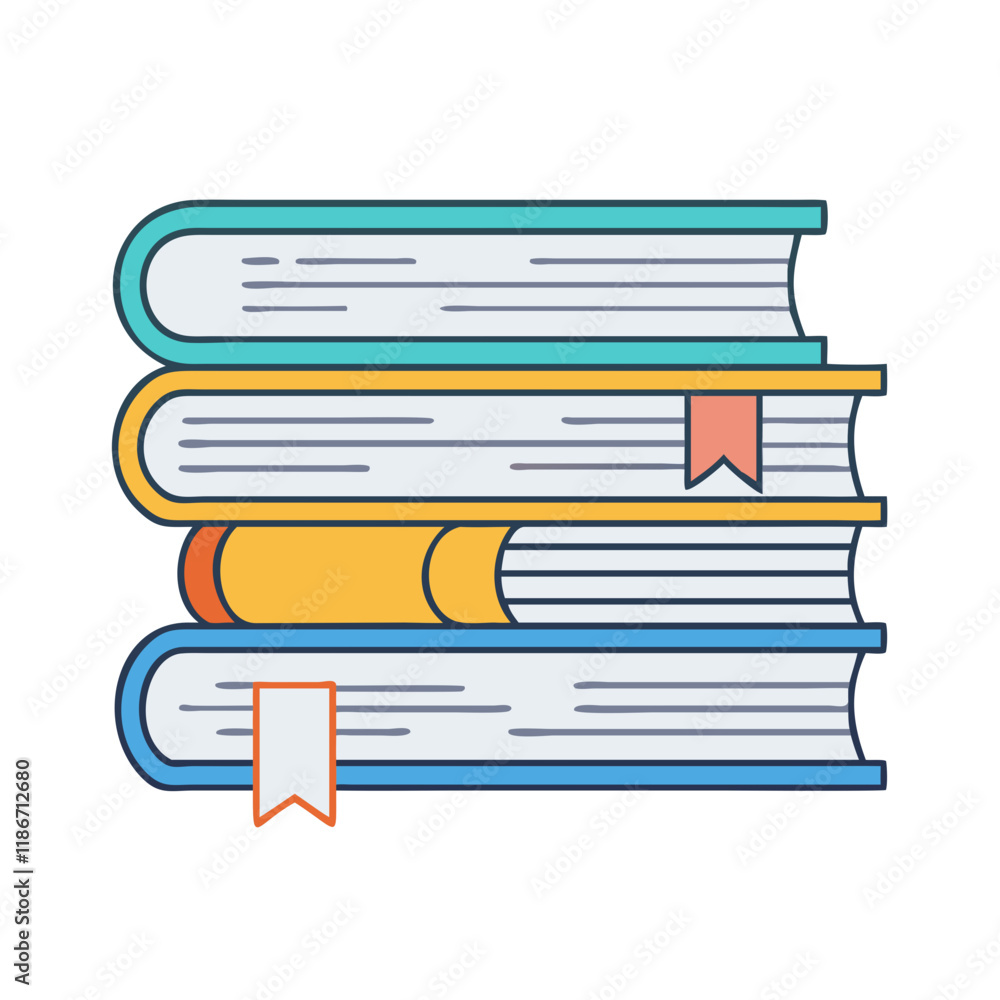book stack with bookmark vector icon, book day vector illustration - simple illustration of book stack with bookmark perfect for logos, and book day-themed designs. book stack with bookmark vector icon, book day vector illustration - simple illustration of book stack with bookmark perfect for logos, and book day-themed designs.