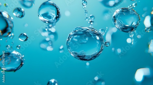 Wallpaper Mural Photorealistic Snowflake Patterns on Icy Blue Background in Winter Torontodigital.ca