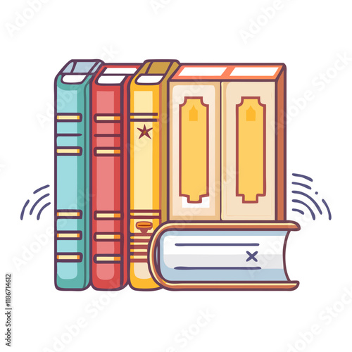 classics in leather binding vector icon, book day vector illustration - simple illustration of classics in leather binding perfect for logos, and book day-themed designs.